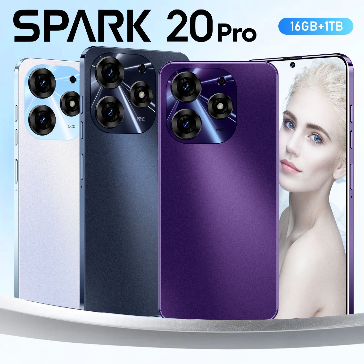 Promotion Spark 20 Pro 16g+1TB 5G Original cellphones 7.3Inch 7800mah Mobile Phone Dual Sim Card Beauty tecno spark 20 pro